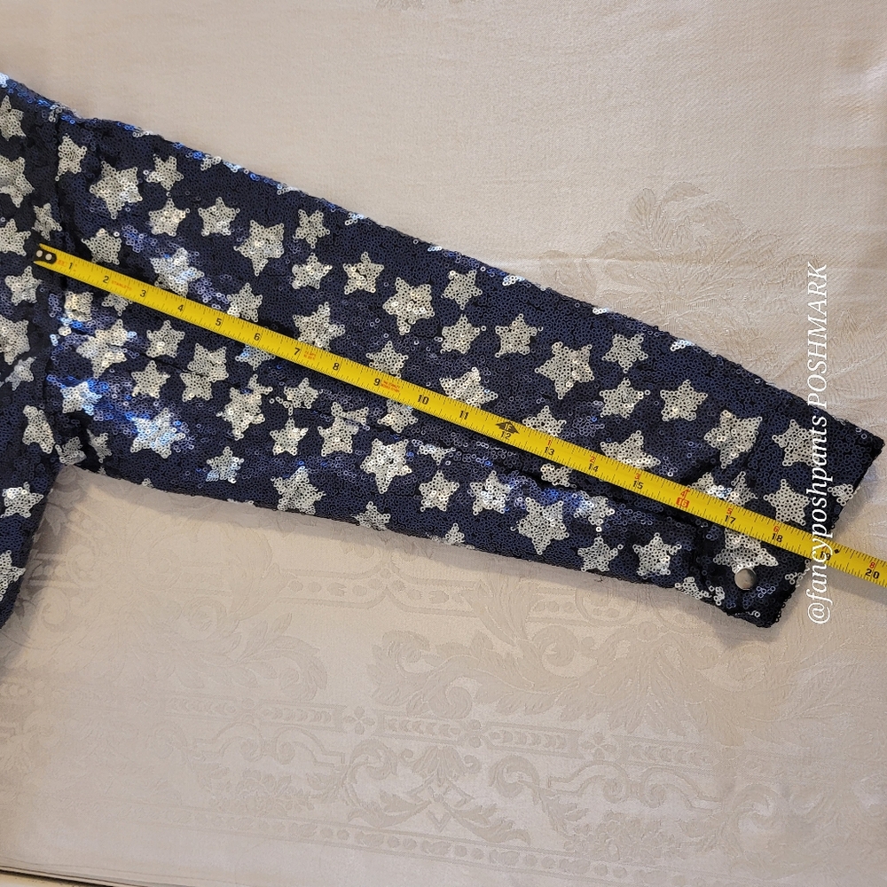 ZARA sequined star BLOGGER FAV! lined snap shirt jacket  2 large patch pockets - Picture 11 of 17
